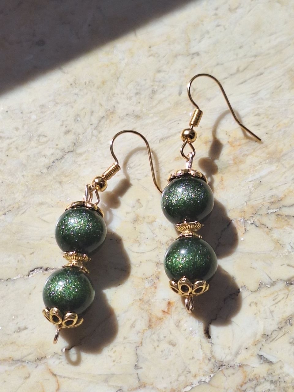 Handmade Green Obsidian Earrings – Forest Light