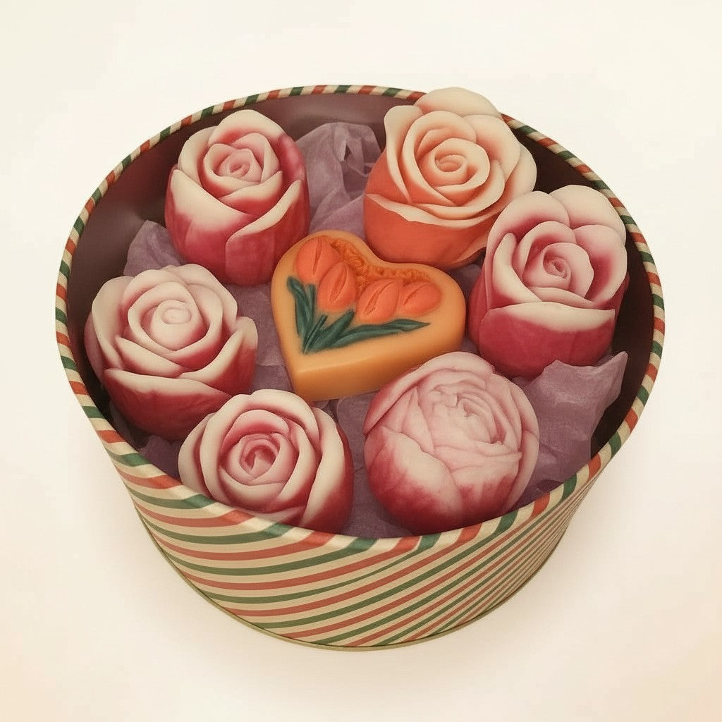 Decorative soap set "Delicate Tulips" – Handmade, Floral, Gift Idea