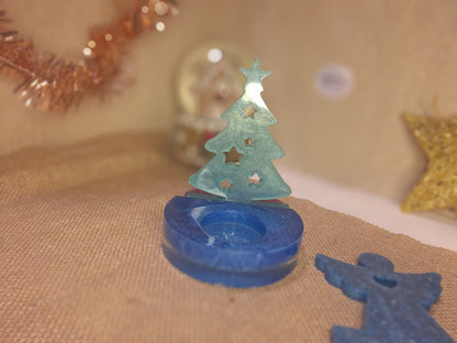 Рождественский подсвечник из смолы в виде ангела или ёлки, 12 см.