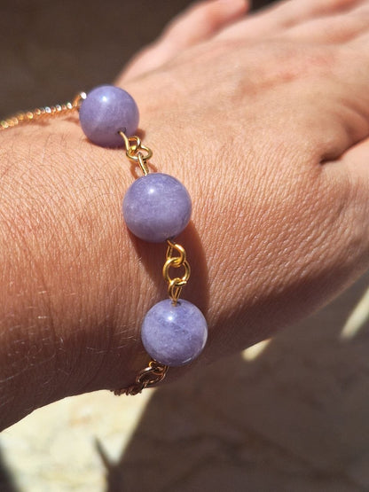 Handmade Adjustable Lavender Topaz Bracelet – Lilac Balance