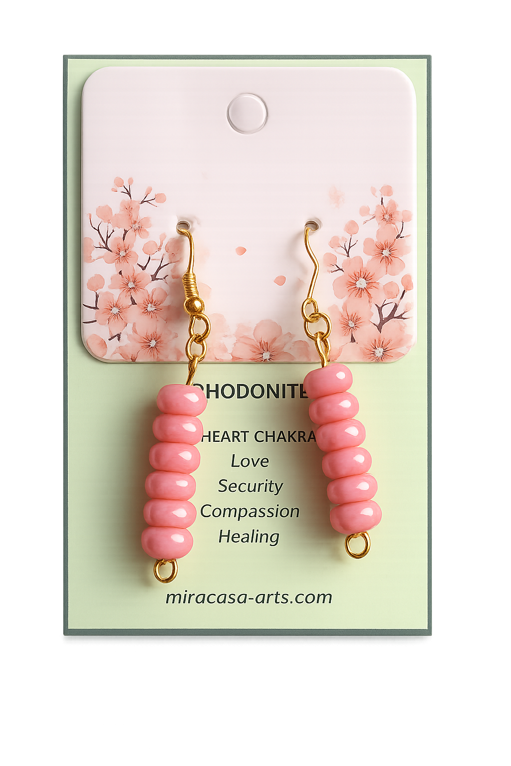 Handmade Rhodonite Earrings – Gentle Heart