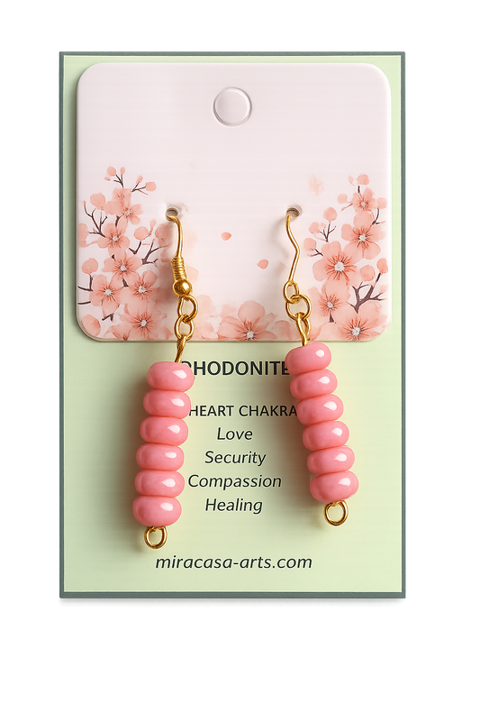 Handmade Rhodonite Earrings – Gentle Heart