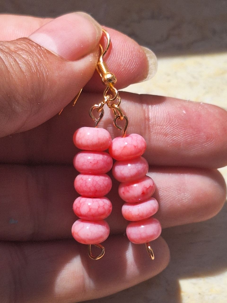 Handmade Rhodonite Earrings – Rose Rhythm