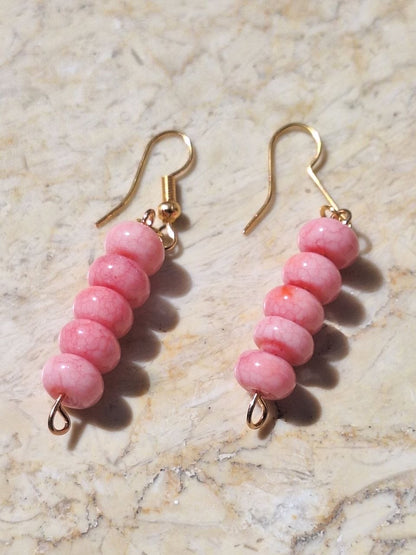 Handmade Rhodonite Earrings – Rose Rhythm