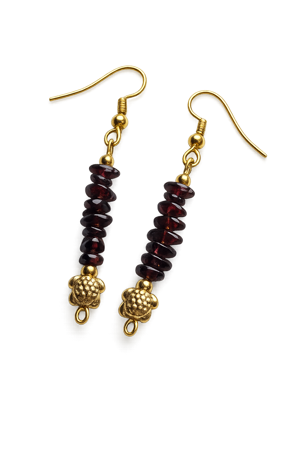 Handmade Garnet Turtle Earrings – Grounded Spirit
