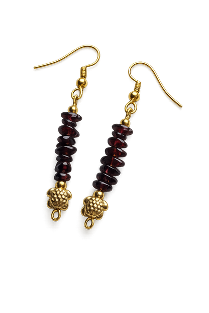 Handmade Garnet Turtle Earrings – Grounded Spirit