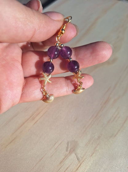Handmade Lavender Amethyst Earrings – Ocean Serenity