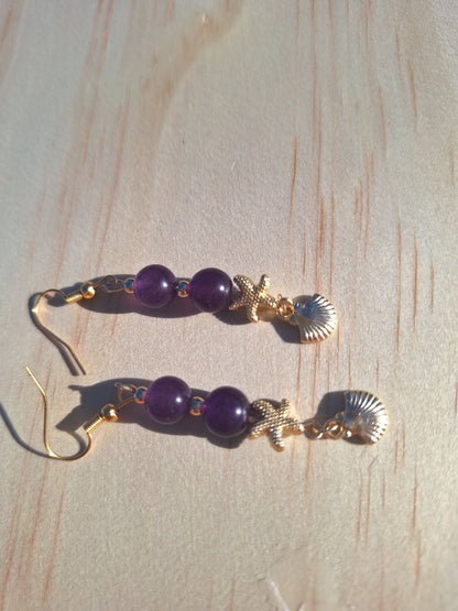 Handmade Lavender Amethyst Earrings – Ocean Serenity