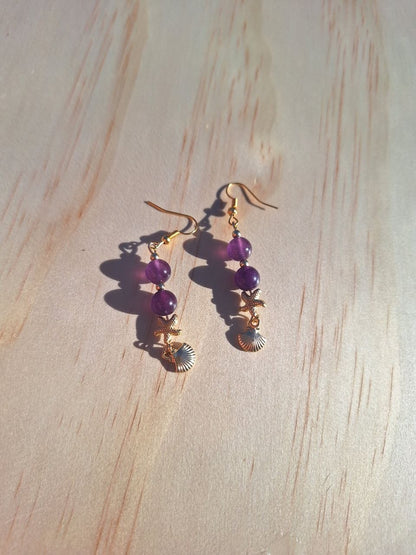 Handmade Lavender Amethyst Earrings – Ocean Serenity