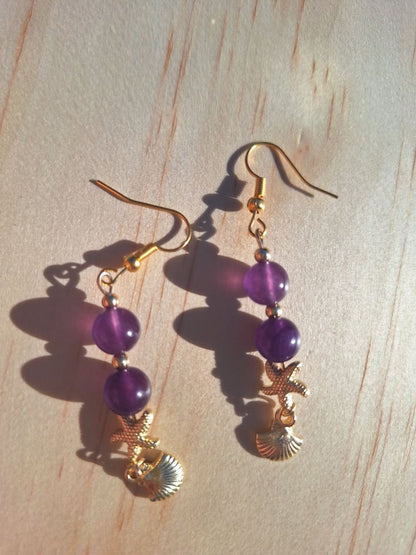 Handmade Lavender Amethyst Earrings – Ocean Serenity