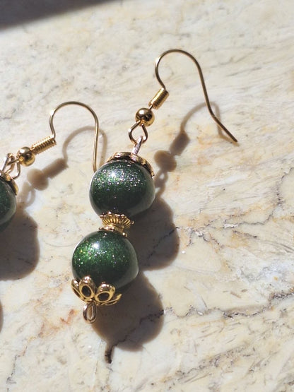 Handmade Green Obsidian Earrings – Forest Light