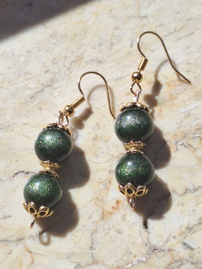 Handmade Green Obsidian Earrings – Forest Light