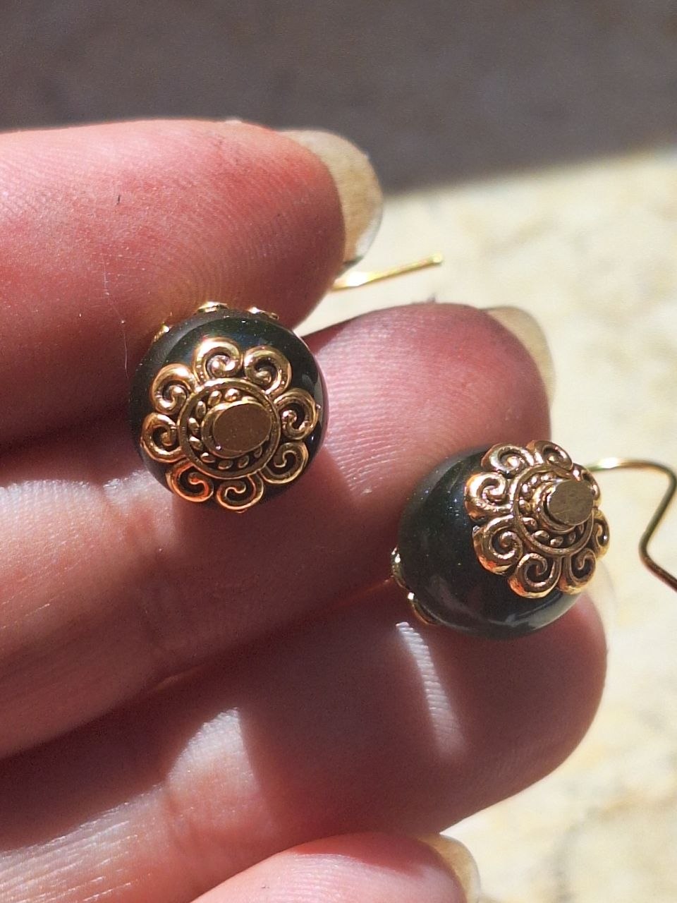 Small Handmade Green Obsidian Earrings – Forest Spark