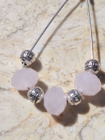 Long Handmade Rose Quartz Earrings – Soft Harmony