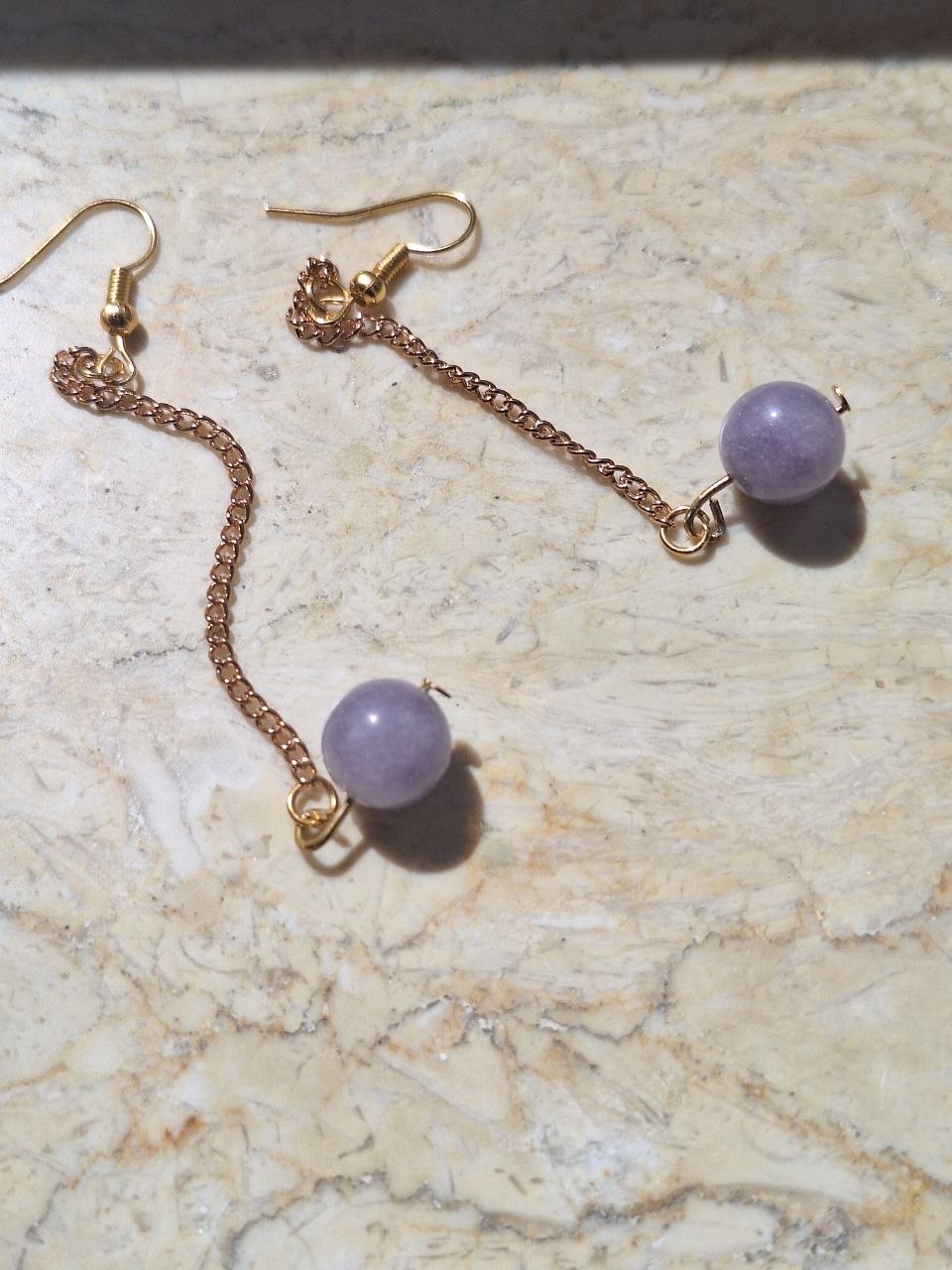 Handmade Lavender Topaz Chain Earrings – Lilac Flow