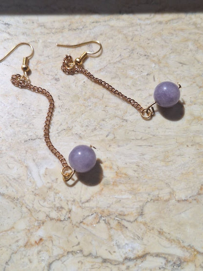 Handmade Lavender Topaz Chain Earrings – Lilac Flow