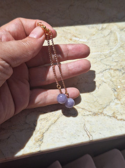 Handmade Lavender Topaz Chain Earrings – Lilac Flow