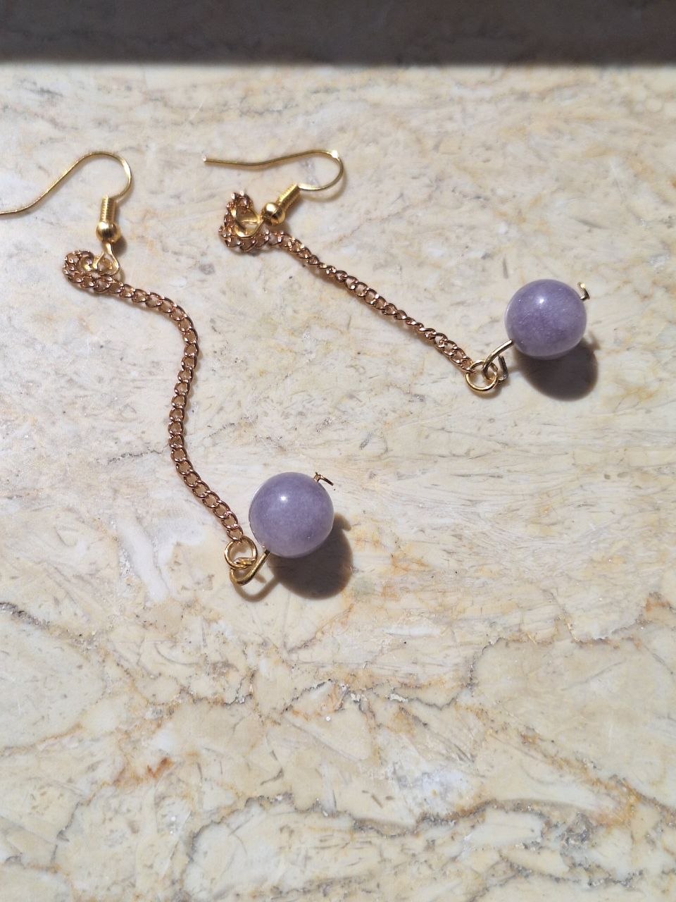 Handmade Lavender Topaz Chain Earrings – Lilac Flow