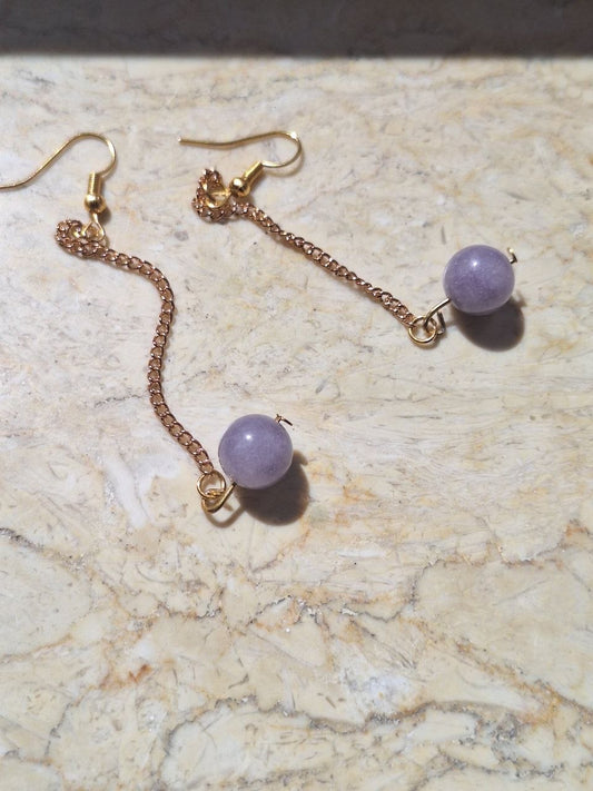 Handmade Lavender Topaz Chain Earrings – Lilac Flow