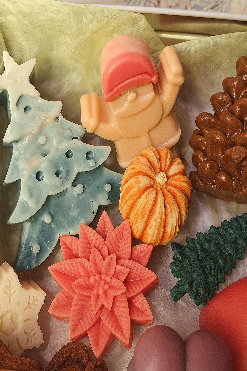 Deko-Seifenset „Weihnachtsmärchen“ – Handgemacht, Schoko-Beeren-Duft, Weihnachten