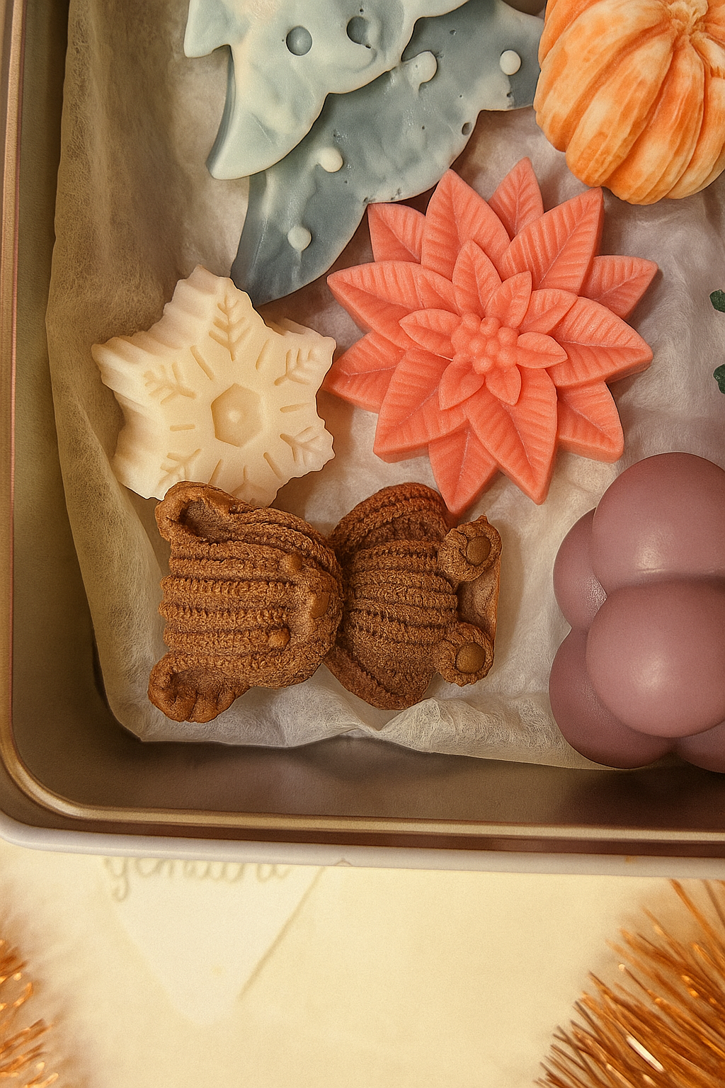 Deko-Seifenset „Weihnachtsmärchen“ – Handgemacht, Schoko-Beeren-Duft, Weihnachten