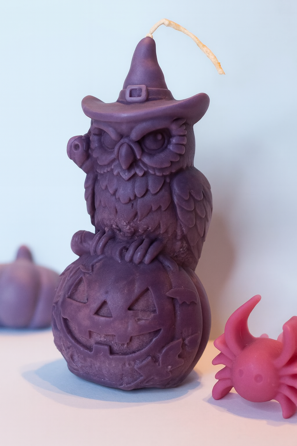 Kerze "Eule auf Kürbis“ – Handgemacht, Herbstdeko, Geschenkidee