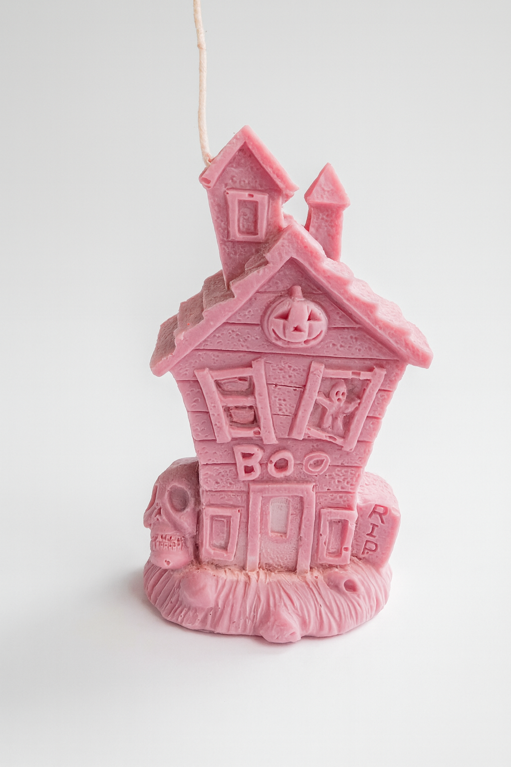 Kerze „Haunted House“ – Handgemacht, Halloween Deko, Naturwachs