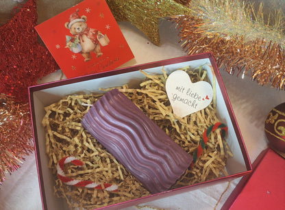 Klassische Adventskerze – Handgegossen – Lila – 11 cm | Natürliche Weihnachtskerze