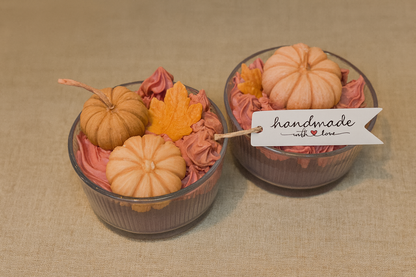 Autumn candle “Pumpkin Bowl” – candle in a ceramic bowl with pumpkin decoration | 200 g soy wax | 12 cm | Autumn &amp; gift idea