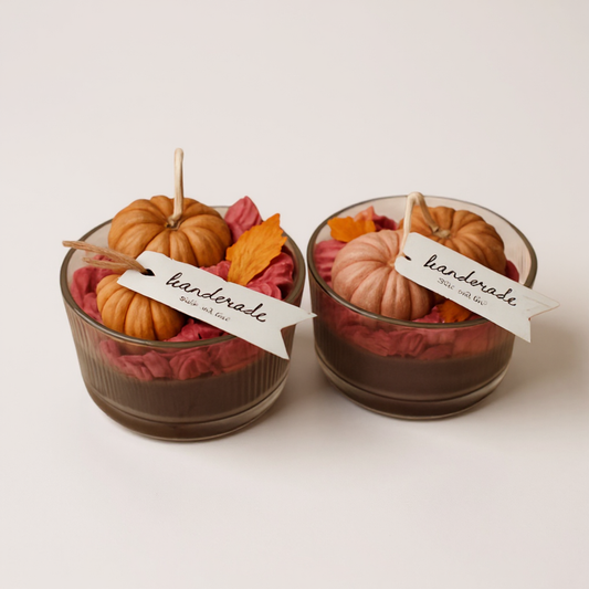 Autumn candle “Pumpkin Bowl” – candle in a ceramic bowl with pumpkin decoration | 200 g soy wax | 12 cm | Autumn &amp; gift idea