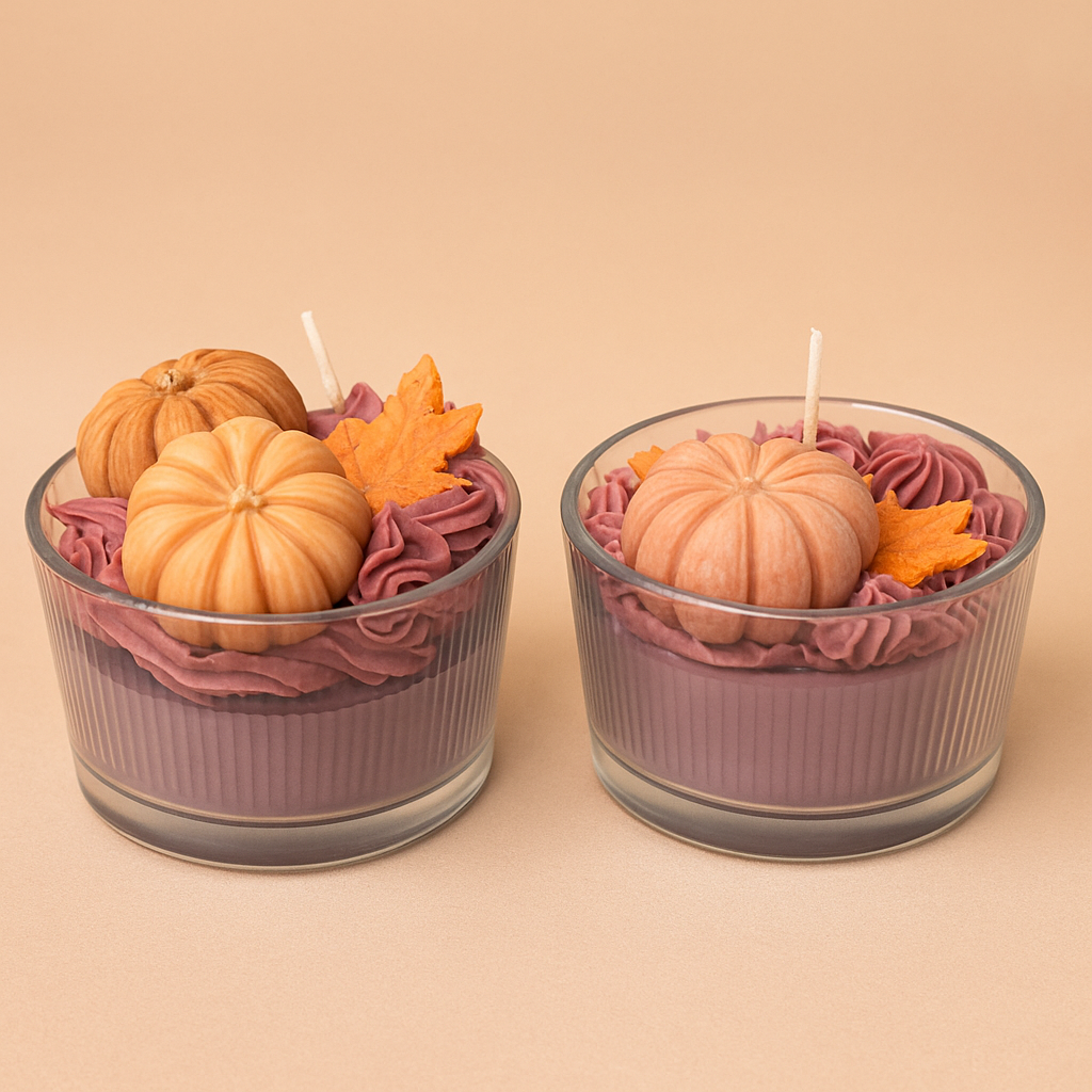 Autumn candle “Pumpkin Bowl” – candle in a ceramic bowl with pumpkin decoration | 200 g soy wax | 12 cm | Autumn &amp; gift idea