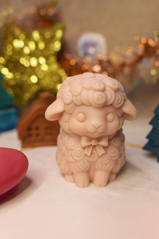 Handgemachte Seife "Schaf" – Bio-Sheabutter-Öl, Vegan, Weihnachtsgeschenk & Dekoration