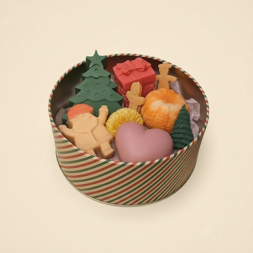 Deko-Seifenset „Weihnachtsfest – Handgemacht, Schoko-Beeren-Duft, Geschenkidee