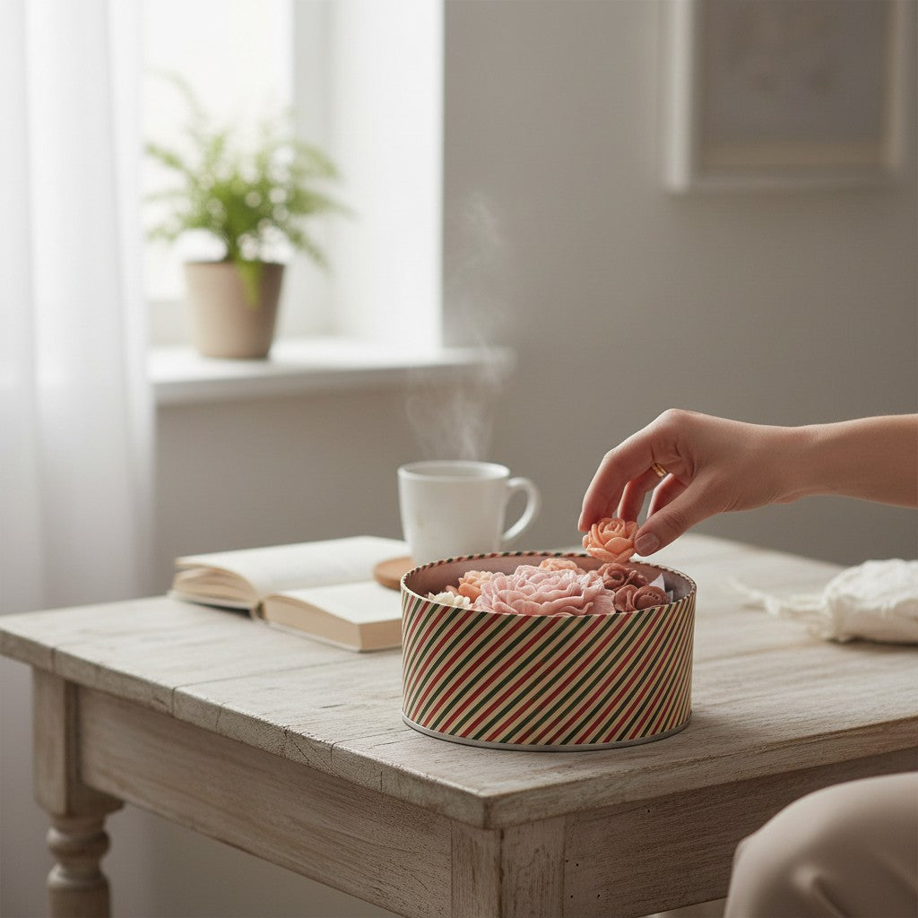 Decorative soap set “Royal Peony” – Handmade, vanilla scent, floral, gift idea