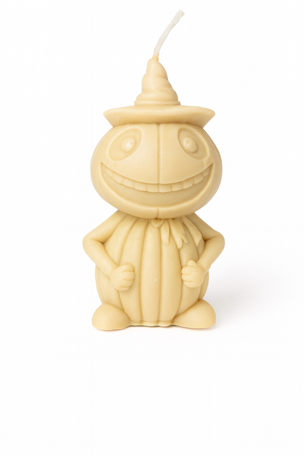 Kerze „Herbst-Puppenkürbis (Vogelscheuche)“ – Handgemacht, Herbst Deko, Naturwachs