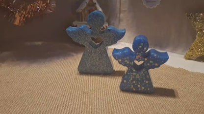 Engel-Duo aus Epoxidharz – Leuchtender & klassischer Engel, 6–8 cm