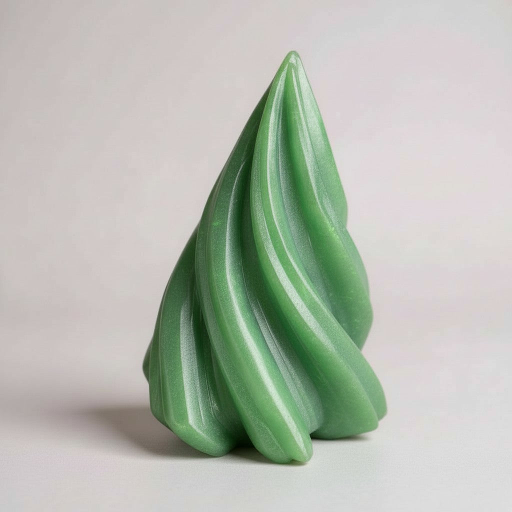 Светящаяся декоративная ель из эпоксидной смолы – 12 см, с гирляндой.