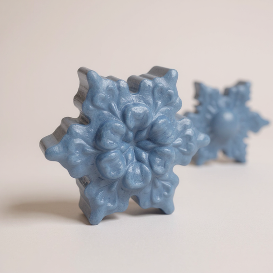 Leuchtendes Schneeflocken-Duo aus Harz – Blau/Gold, 2er-Set